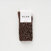 Glittriga lurexstrumpor i lyocell – Brun leopard